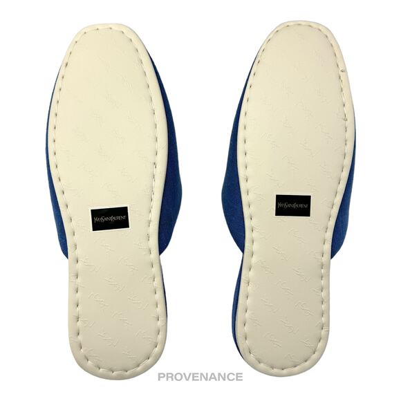 🔴 Yves Saint Laurent YSL Logo Slipper - Blue Canvas - Picture 6 of 6